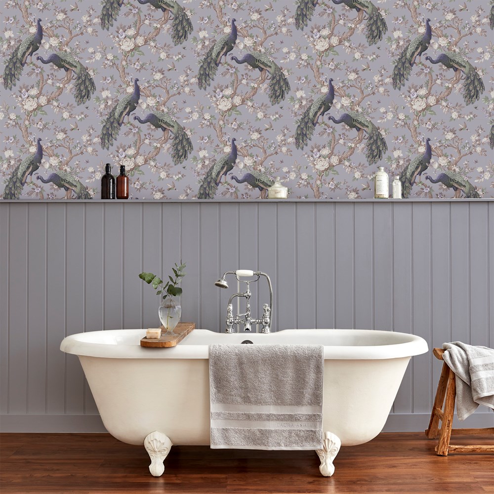 Belvedere Wallpaper 115253 by Laura Ashley in Pale Iris Purple